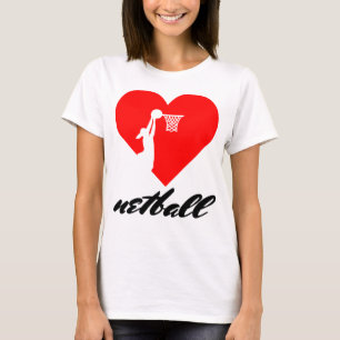 T-shirt Conception de coeur de net-ball d'amour