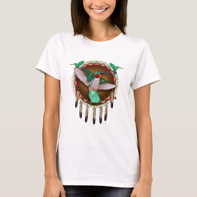 T-shirt Conception de colibri de Natif américain (Devant)