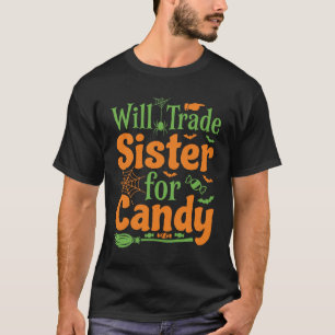 T-shirt Conception de commerce de bonbons de sœur d'Hallow
