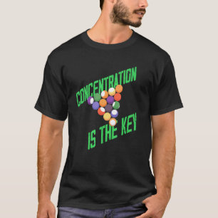 T-shirt Conception de concentration de queue de billard