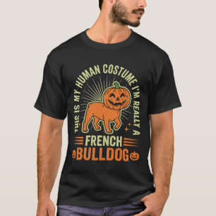 T-shirt Conception de costume humain drôle de bouledogue f
