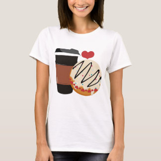 T-shirt Conception de couple de Saint-Valentin de beignet