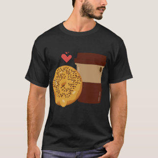 T-shirt Conception de couple de Saint-Valentin de beignet