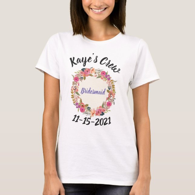 T-shirt Conception de couronne de mariage (Devant)