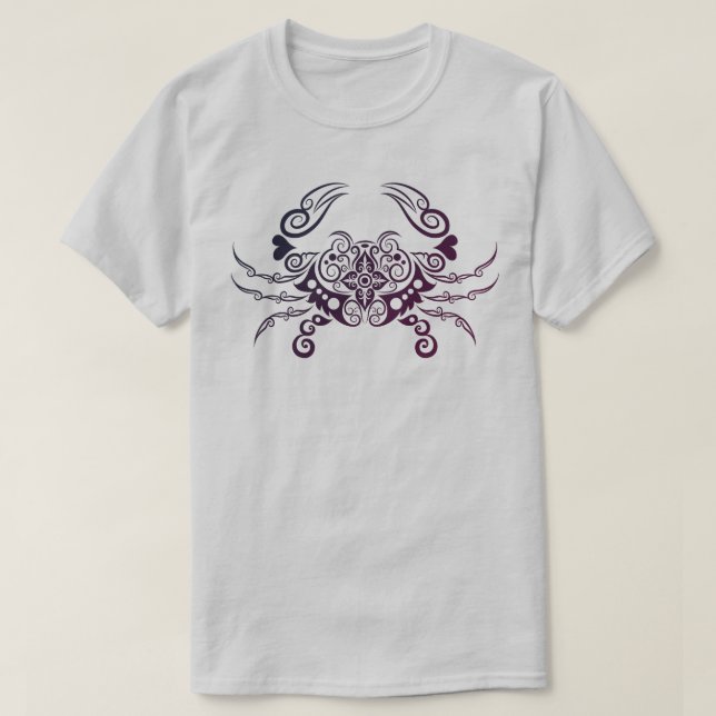 T-shirt Conception de crabe mandala orné complexe (Design devant)