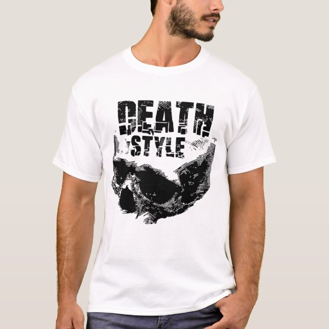 T-shirt Conception de crâne de style de mort (Devant)