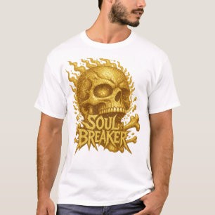 T-shirt Conception de crâne en or Soul Breaker