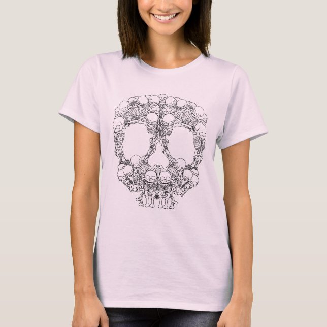 T-shirt Conception de crâne - pyramide des crânes (Devant)