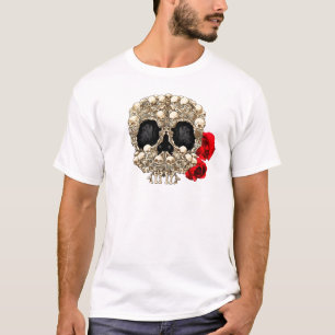 T-shirt Conception de crâne - pyramide des crânes et des