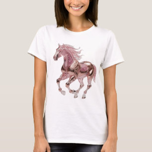 T-shirt Conception de déclaration de cheval PINK GLITTER a