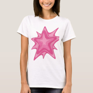 T-shirt Conception de déclaration d'étoile rose iconique