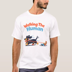 T-shirt Conception de dessin animé de propriétaire de chie