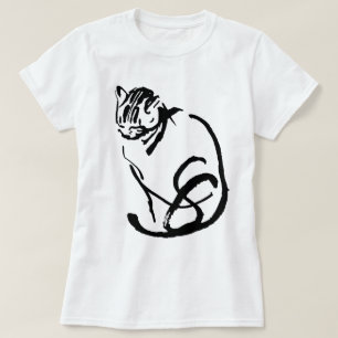 T-shirt Conception de dessin de brosse de chat siamois