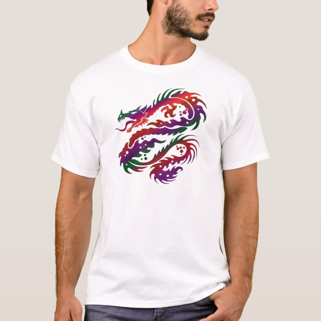 T-shirt Conception de dragon - art Multi-Vibrant de (Devant)