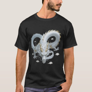 T-shirt Conception de fantasy artistique de dragon en or b