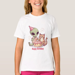 T-shirt Conception de fête d'anniversaire d'alien mignon