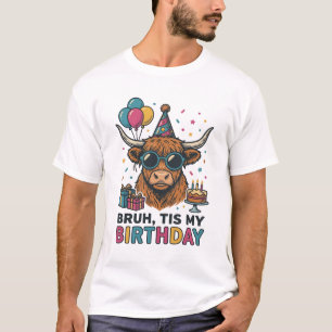 T-shirt Conception de fête d'anniversaire drôle de vache d