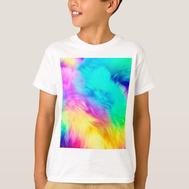 T-shirt Conception de fond de texture de fourrure moelleus (Devant)