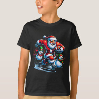 T-shirt conception de football de Noël santa jouant au foo