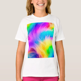 T-shirt Conception de fourrure aux couleurs de l'arc-en-ci