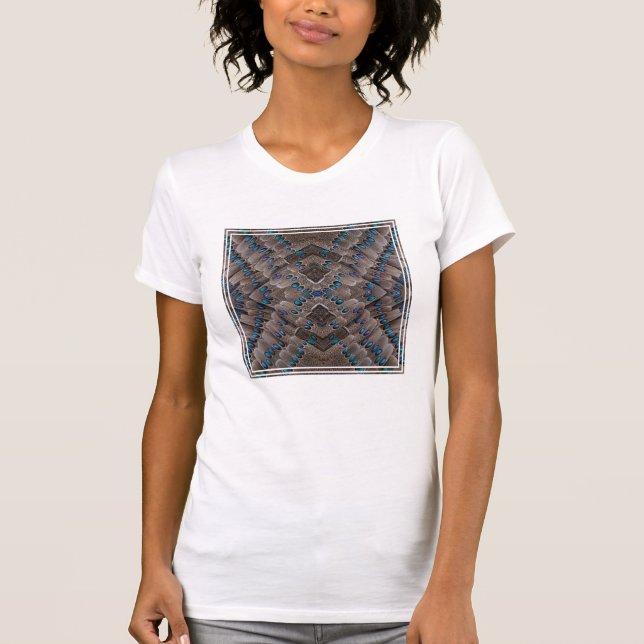 T-shirt Conception de fractale Plume de Faisan (Devant)