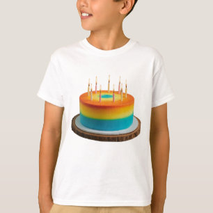T-shirt Conception de gâteaux d'anniversaire multicolore p