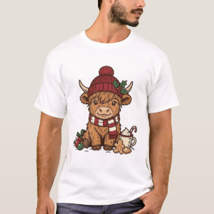 T-shirt Conception de gravure vintage de vache des Highlan