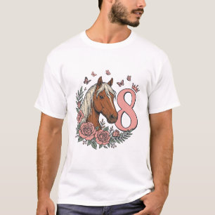 T-shirt Conception de gravure vintage florale pour les 8 a