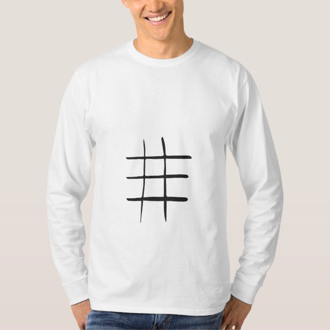 T-shirt Conception de grille moderne pour une manche longu (Devant)