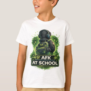 T-shirt Conception de jeu AFK à l'école