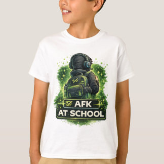 T-shirt Conception de jeu AFK à l'école