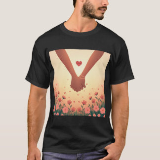 T-shirt Conception de jour de la Saint-Valentin d'amour ro