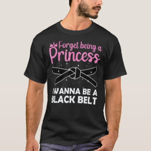 T-shirt Conception de karaté drôle pour femmes filles cein