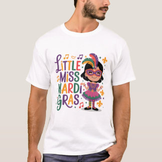 T-shirt Conception de la fête de la petite Miss Mardi Gras