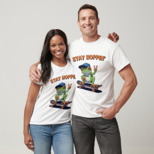 T-shirt Conception de la grenouille du patinage Cool de St