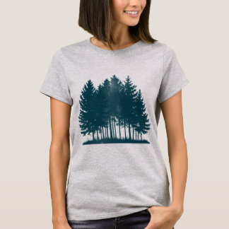 T-shirt Conception de la nature de la forêt à l'aquarelle