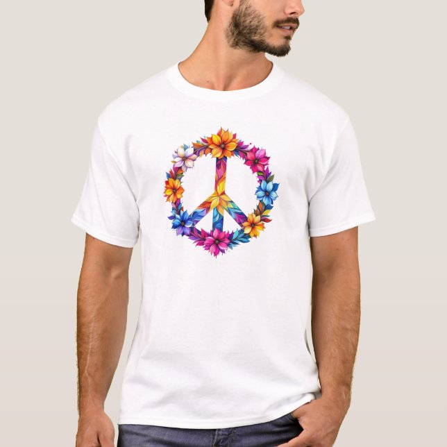 T-shirt Conception de la paix des fleurs - Je choisis la p (Devant)