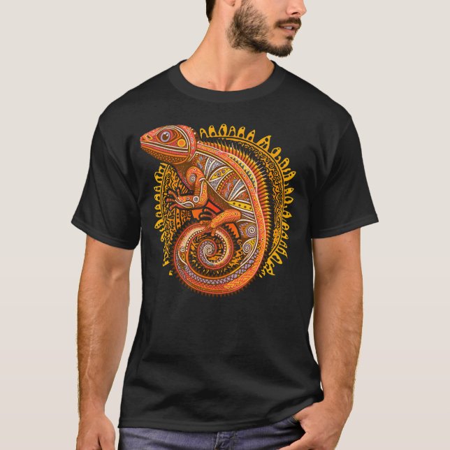 T-shirt Conception de la tribu ethnique Iguana (Devant)
