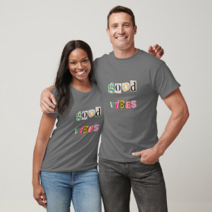 T-shirt Conception de la typographie Retro Collage Good Vi