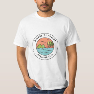 T-shirt Conception de l'agriculture de la rivière Bleue Or
