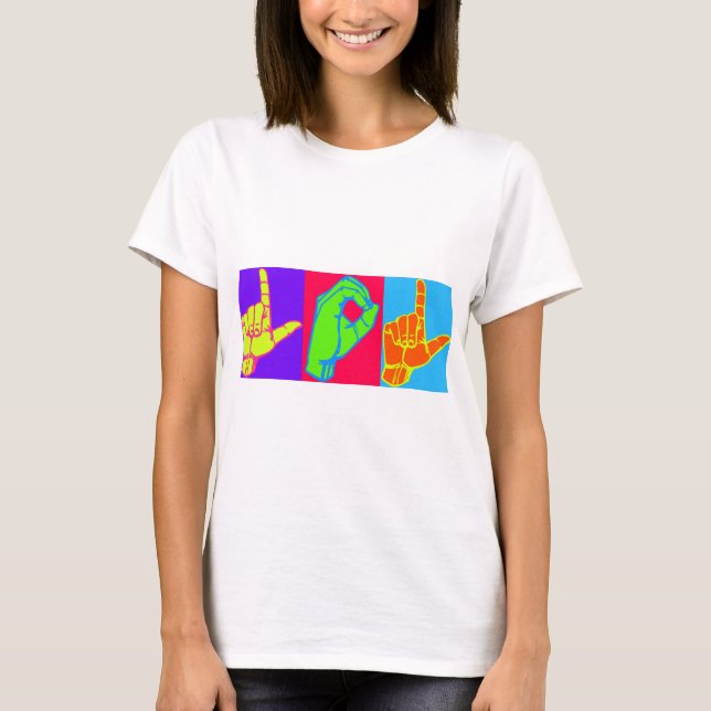 T-shirt Conception de langue des signes de LOL ASL (Devant)