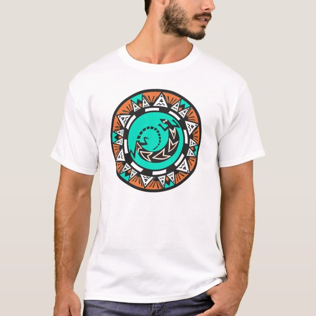 T-SHIRT CONCEPTION DE LÉZARD DE CERCLE DE NATIF AMÉRICAIN (Devant)