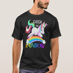 T-shirt Conception de licorne arc-en-ciel Catch