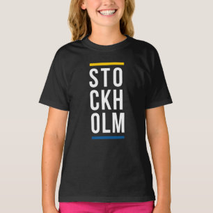 T-shirt conception de logo de la ville de Stockholm
