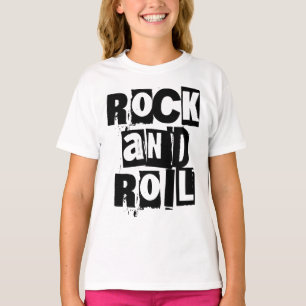 T-shirt Conception de logo Rock and Roll gras et en détres