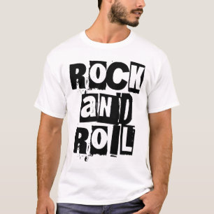 T-shirt Conception de logo Rock and Roll gras et en détres