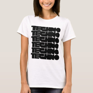 T-shirt conception de logo typographique gras Techno
