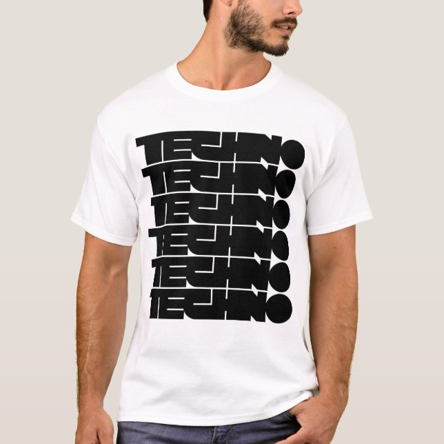 T-shirt conception de logo typographique gras Techno (Devant)