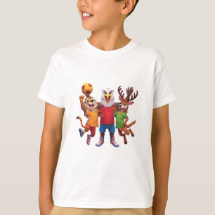 T-shirt Conception de mascotte de dessin animé d'équipe de