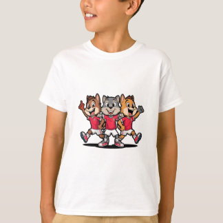 T-shirt Conception de mascotte de dessin animé d'équipe de